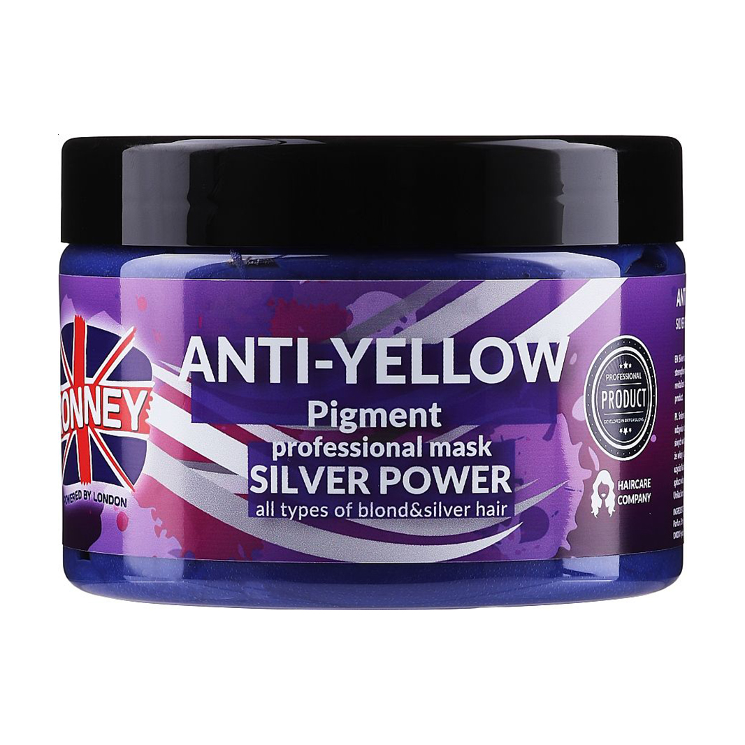Маска Ronney Anti-Yellow Pigment Silver Power Mask для нейтралізації жовтизни волосся, 300 мл